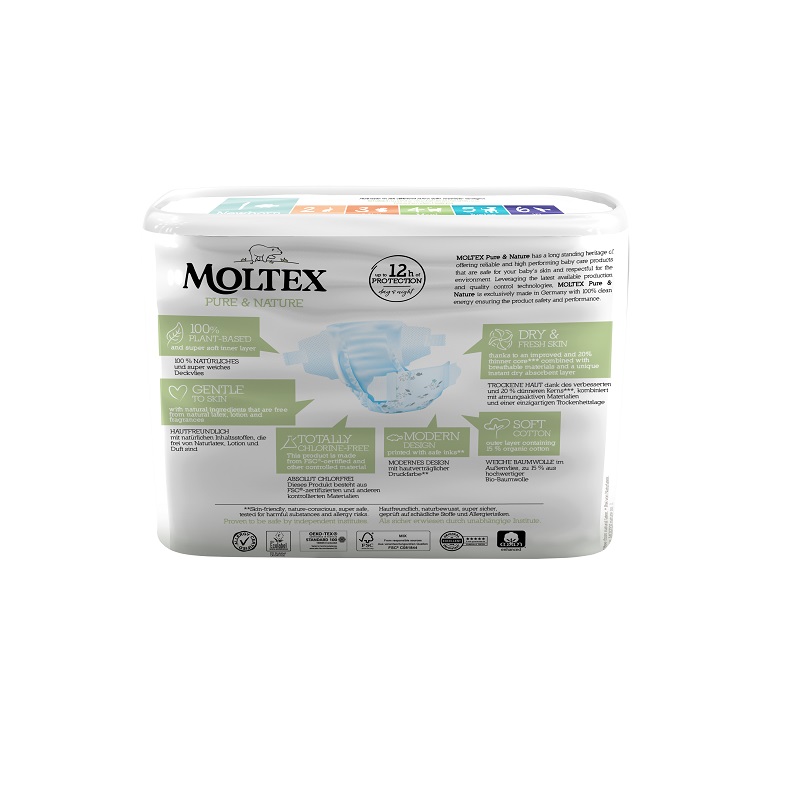 Scutece Eco Newborn Nr. 1, 2- 4 kg, 22 bucati, Moltex